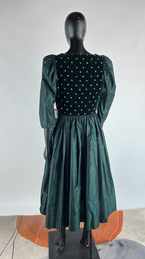 Abito lungo velluto a fiori