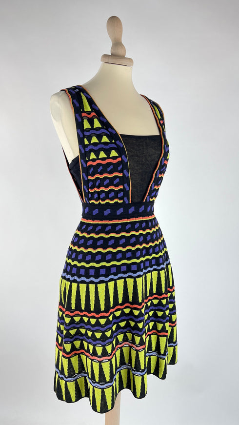 Abito corto fantasia fluo