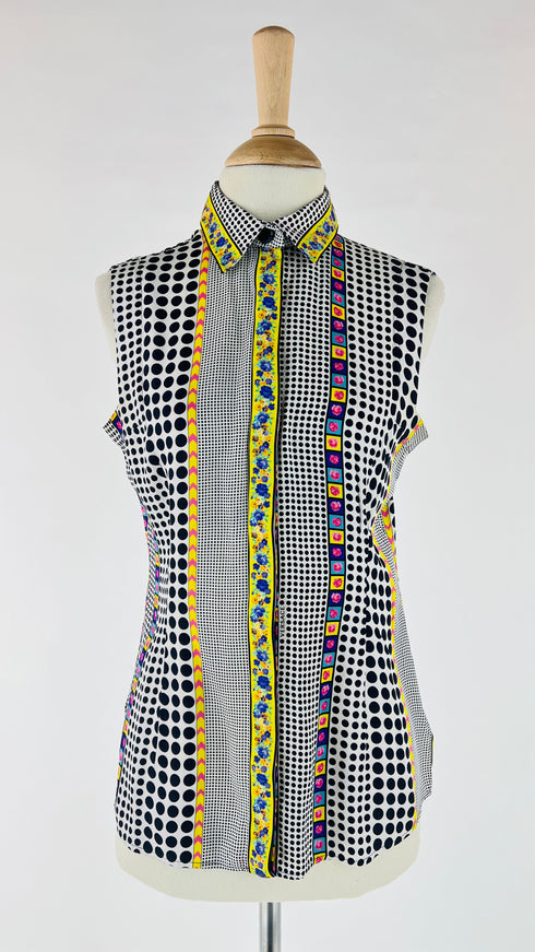 Camicia smanicata pois e fiori