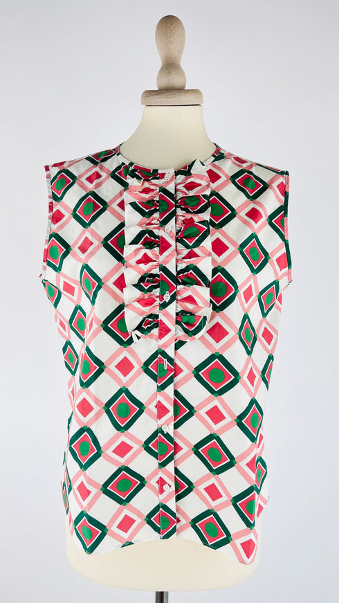 Camicia smanicata geometrica