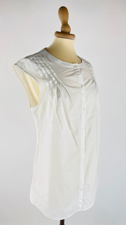 Camicia girocollo smanicata