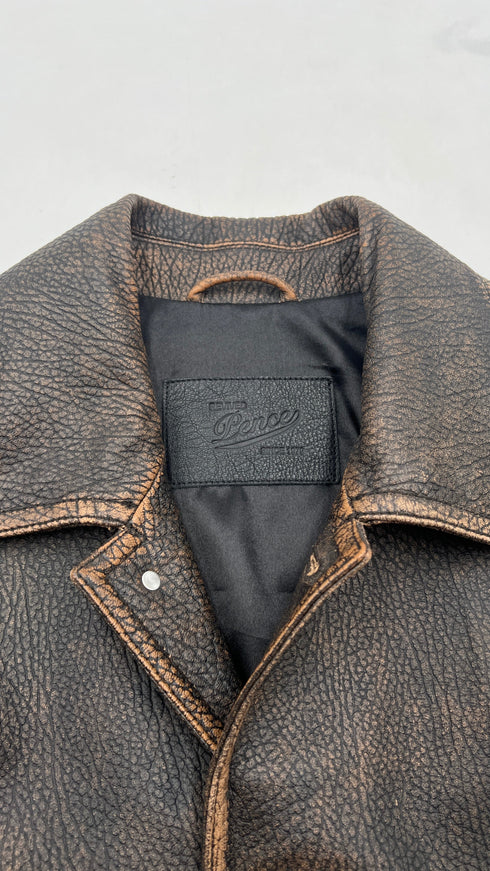 Giacca boxy in pelle