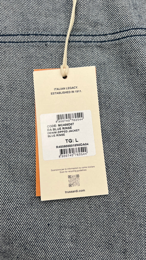 Giacca jeans con cartellino