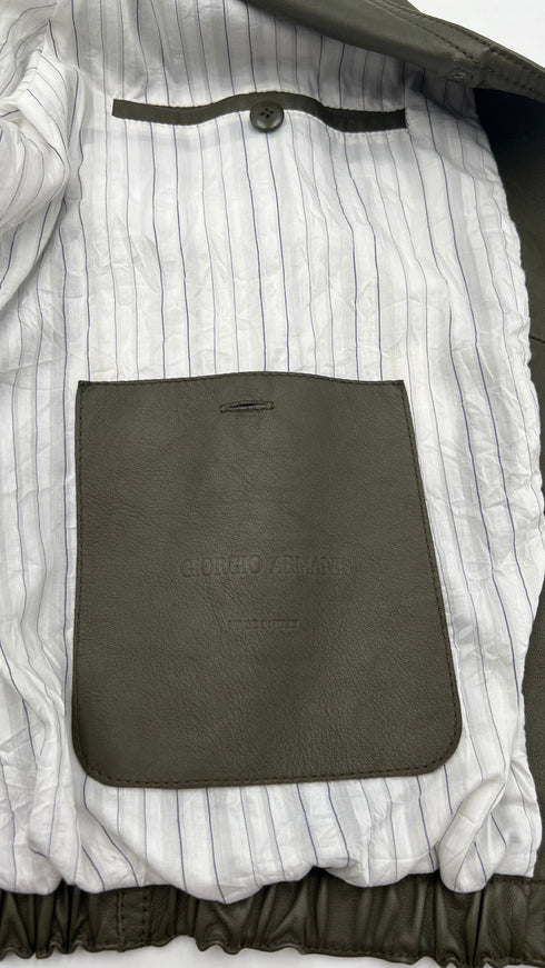 Giacca in pelle verde