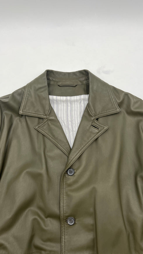 Giacca in pelle verde