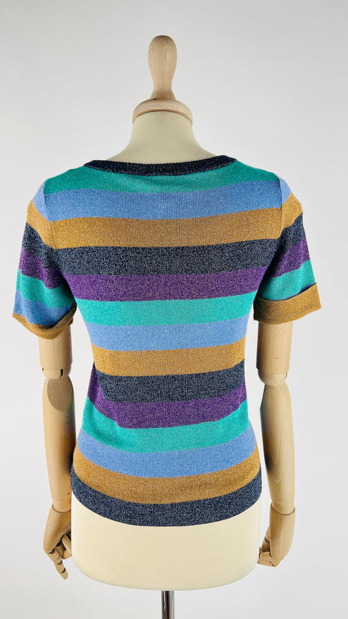 T-shirt a righe lurex