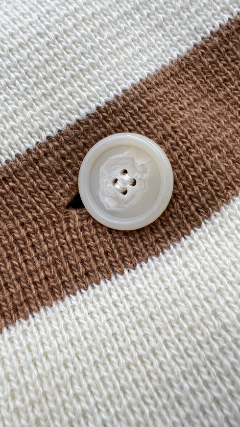 Cardigan righe cartellino