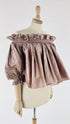Blusa off-the-shoulder taffetà di seta