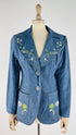 Blazer in denim ricamato