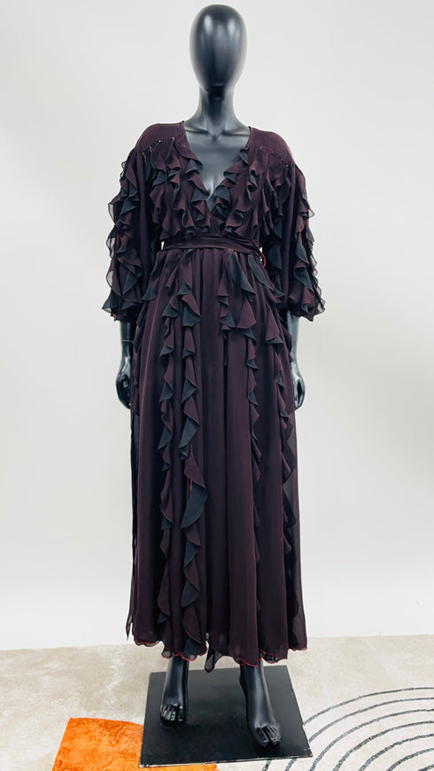 Abito lungo a rouche