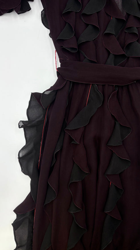 Abito lungo a rouche