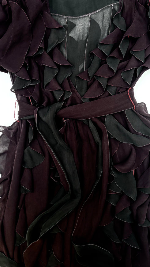 Abito lungo a rouche