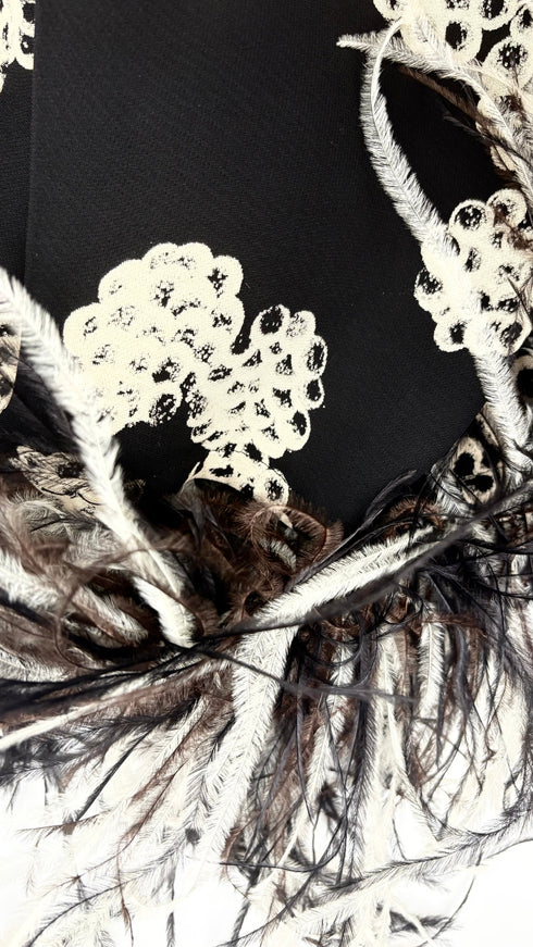 Giacca stampata con piume