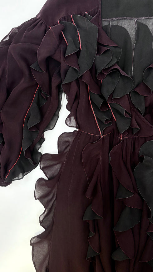 Abito lungo a rouche