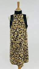 Abito midi inserti pelle GUCCI