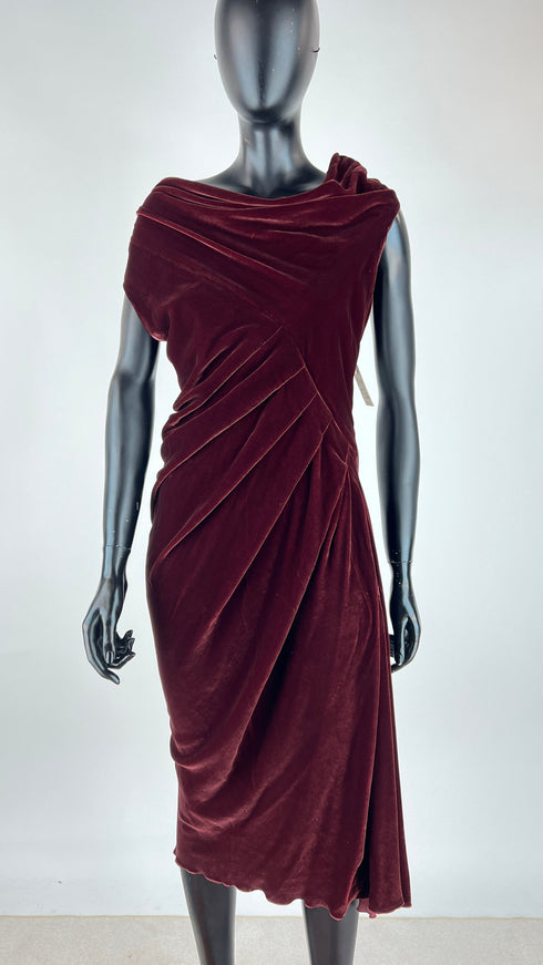 Abito midi in velluto