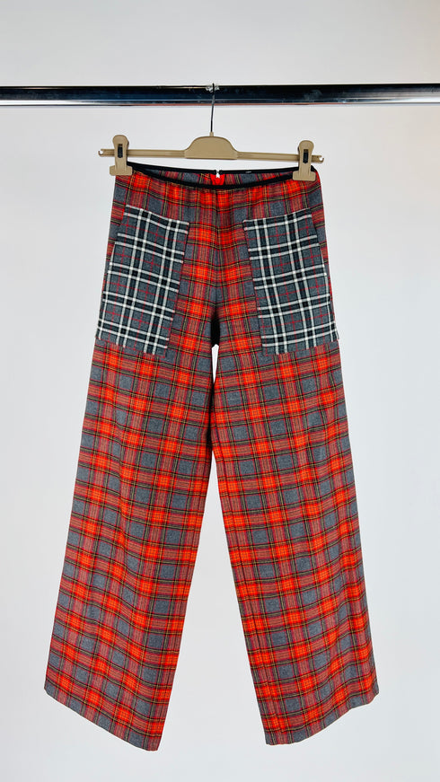 Pantaloni palazzo tartan