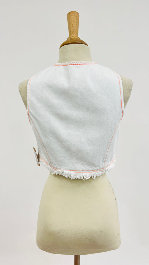 Gilet cropped sfrangiato