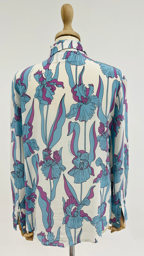 Camicia floreale in seta
