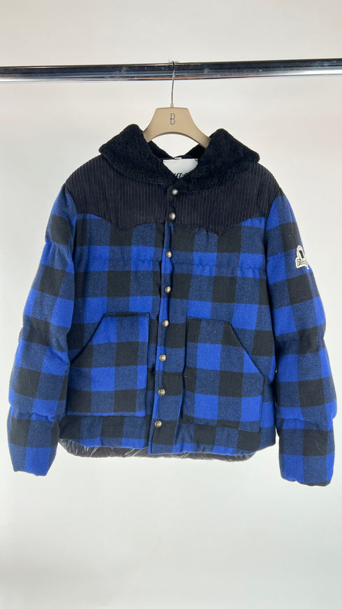 Bomber tartan inserti velluto