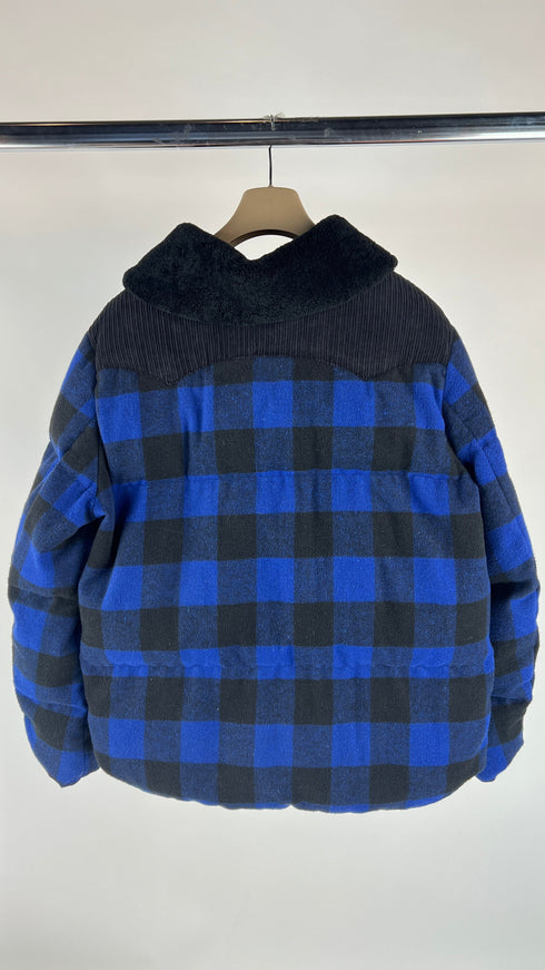 Bomber tartan inserti velluto