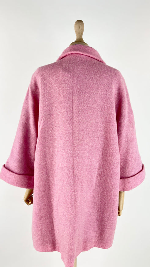 Cappotto lana rosa