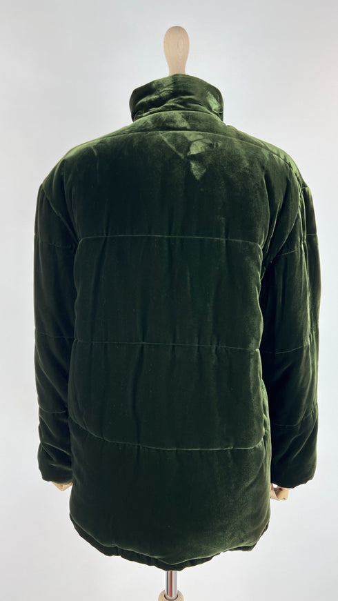 Piumino in velluto verde