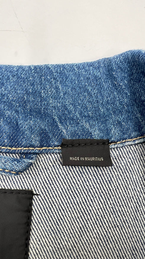 Giacca denim logo strass