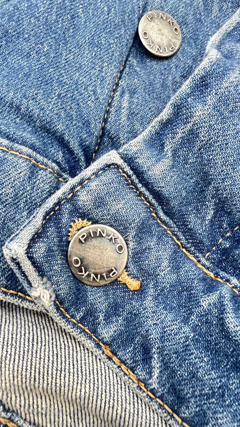 Giacca denim logo strass