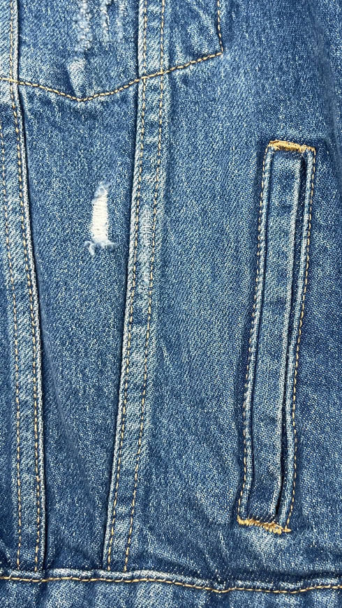 Giacca denim logo strass
