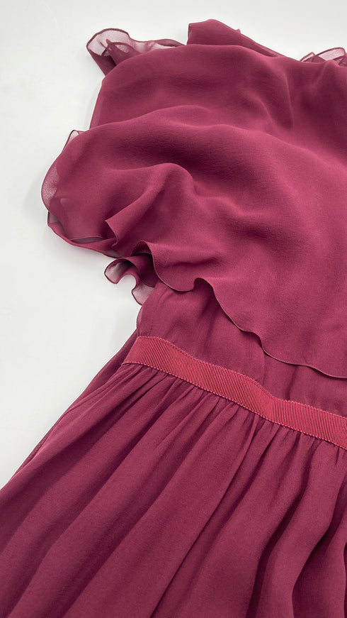 Abito lungo in crepe con cartellino