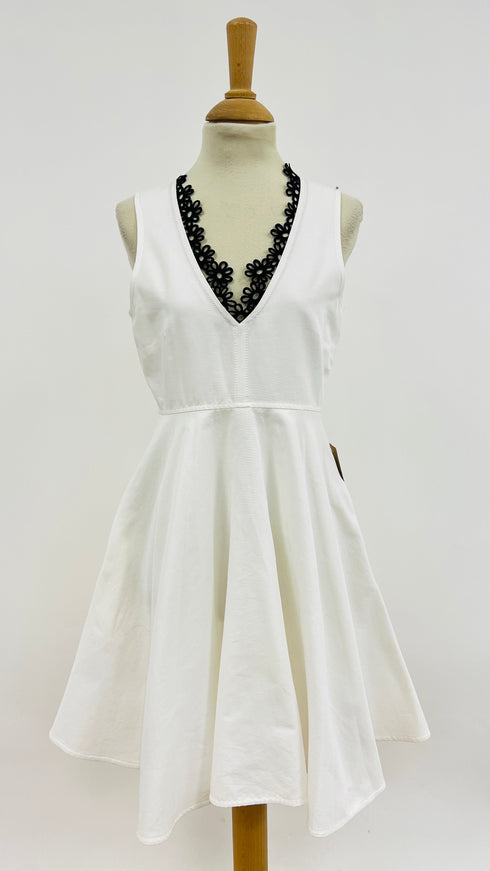 Abito midi fiori laser-cut