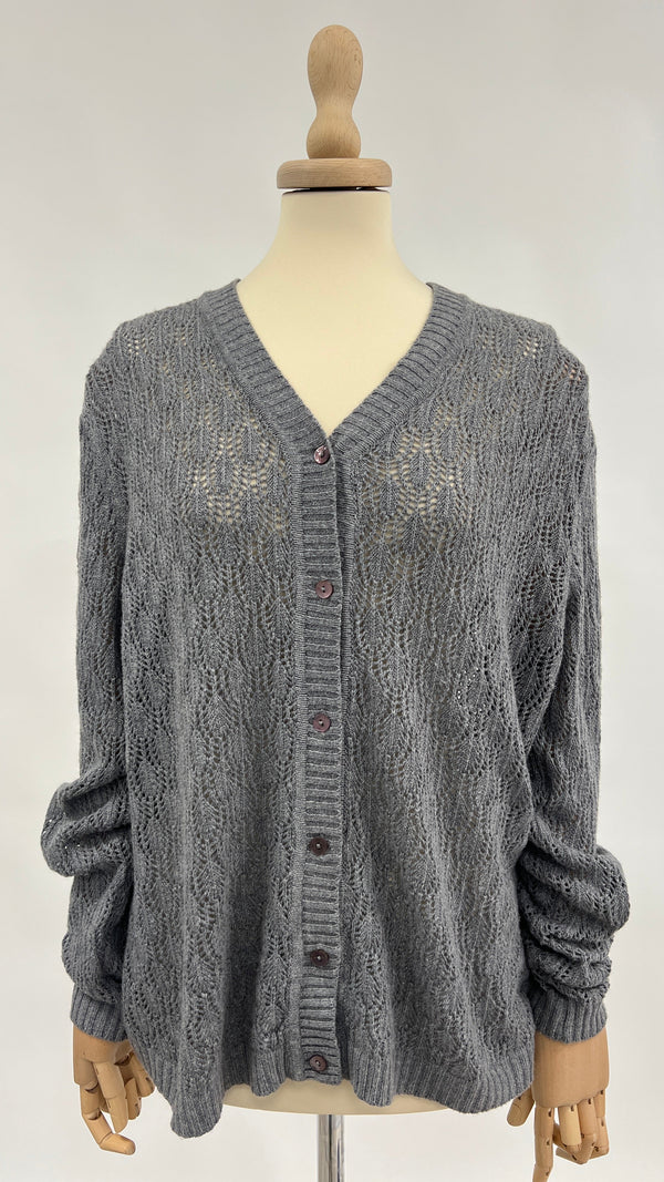 Cardigan a V traforato