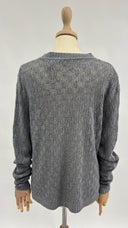 Cardigan a V traforato CASHMERE e seta