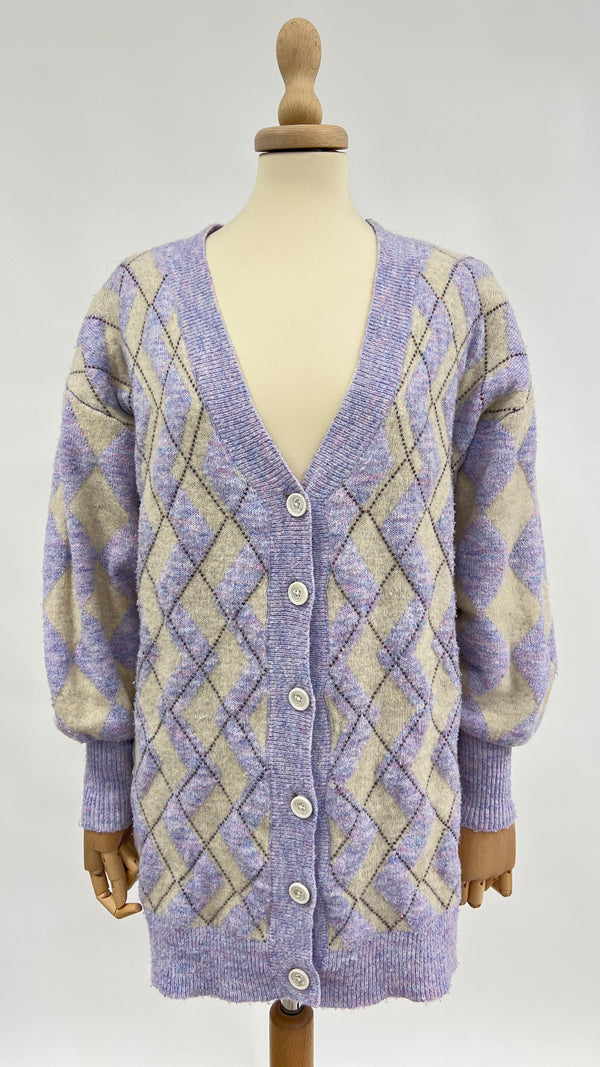 Cardigan lungo a rombi