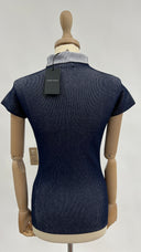 Maglia stretch a costine blu GIORGIO ARMANI