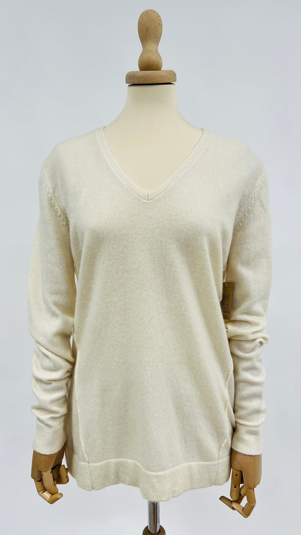 Maglia in cachemire panna