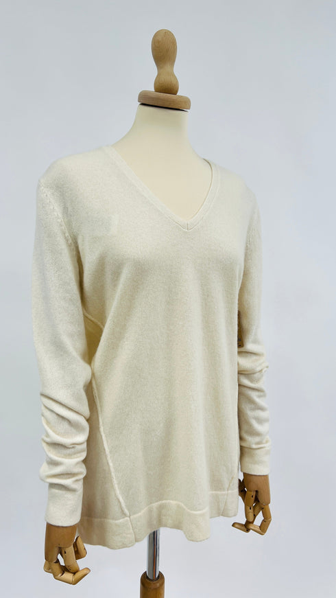 Maglia in cachemire panna