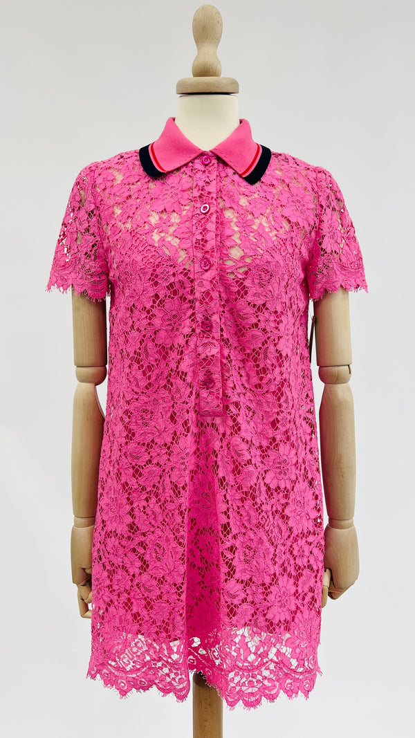 Mini abito polo in pizzo