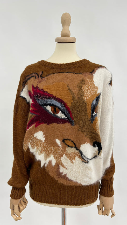 Maglia vintage con volpe