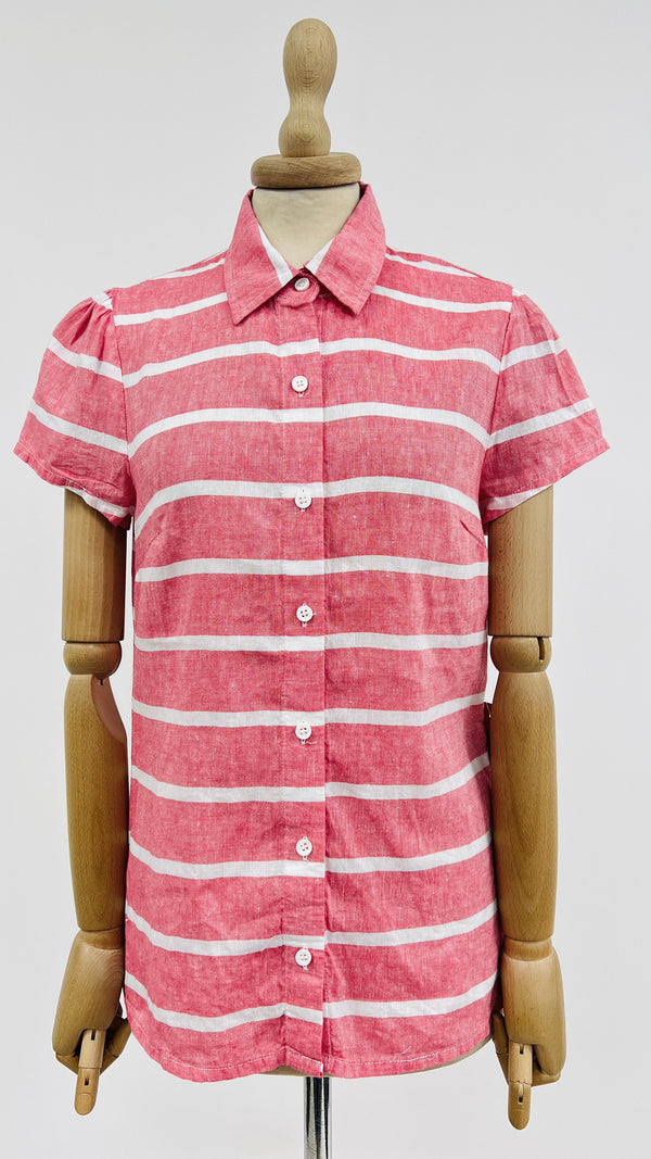 Camicia a righe lino-cotone