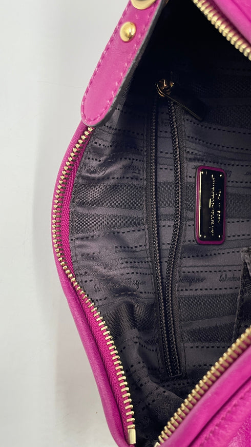 Borsa in pelle fuchsia