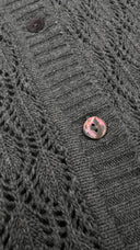 Cardigan a V traforato CASHMERE e seta