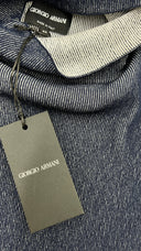 Maglia stretch a costine blu GIORGIO ARMANI