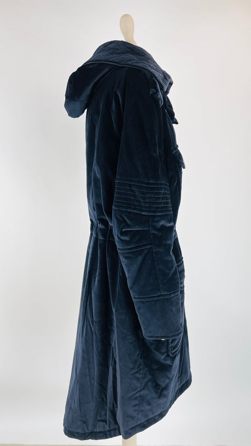 Piumino in velluto blu