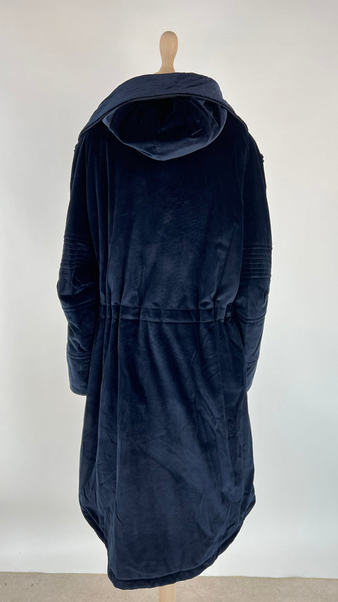 Piumino in velluto blu