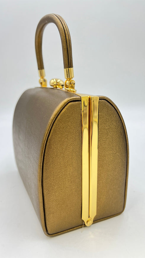 Borsa bauletto ecopelle dorata