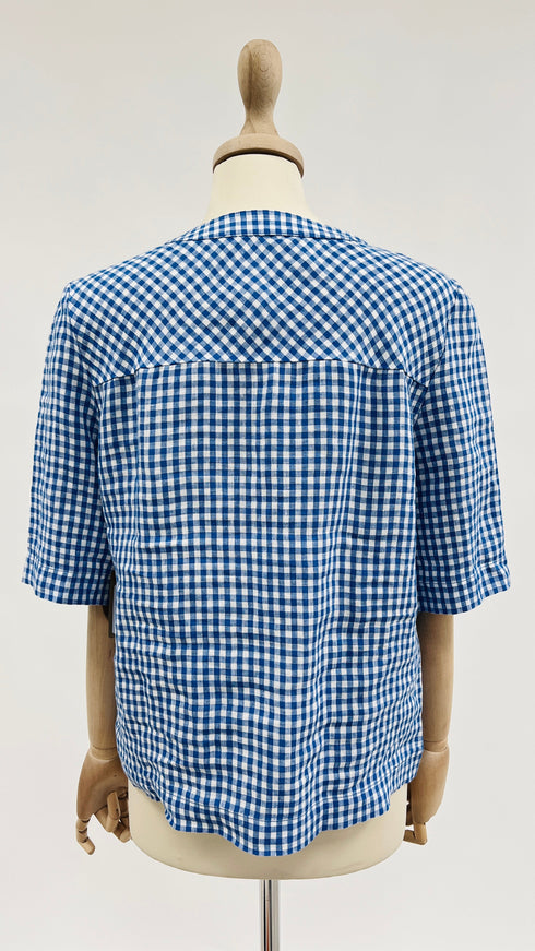 Blusa in vichy azzurro
