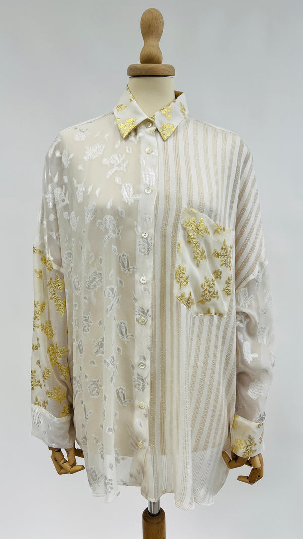 Camicia a rose lurex over