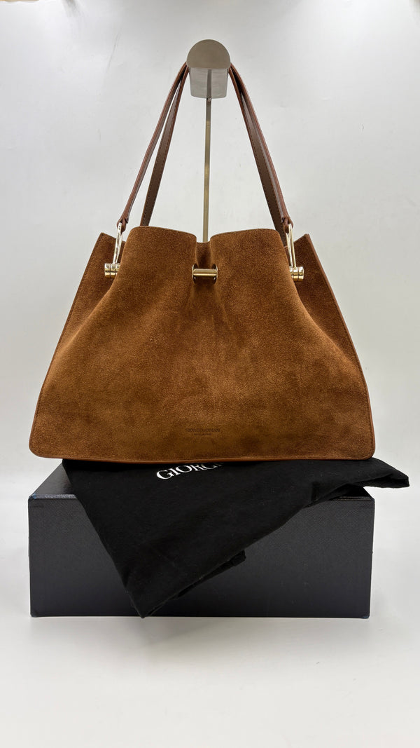 Borsa suede con doppi manici